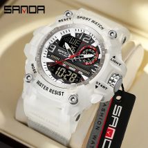 SANDA 3367 Fashion Men's LEDQuartz Electronic Watch Large Dial Multi functional Outdoor Waterproof Sports Men's Electronic Watch