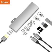 Basix USB C Hub USB für MacBook Pro/Air M1 M2 2021 2020 2019 2018 Thunderbolt 3 PD USB 3.0 SD TF Kartenleser Typ C Hub Adapter