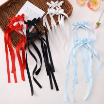2 Pcs Fabric Hair Bow Hairpin for Women Girls Ribbon Hair Clips Headwear Black White Bow Top Clip Female Hair Accessories