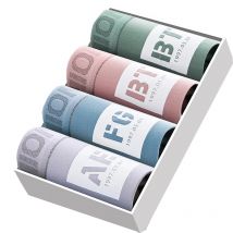 4 Stück Herren Unterwäsche Herren Höschen Boxershorts männliche Ropa Interieur Hombre Calzoncillos atmungsaktive Herren Milch Seide bedruckte Boxer