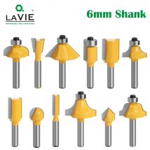 1pc 6mm Shank Router Bit Straight T Bit V Flush Trimming Cleaning Round Corner Cove Box Bits Milling Cutter For Wood MC06010