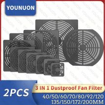 2 stücke Staubdicht Fan Filter 40mm 50mm 60mm 80mm 90mm 120mm für PC Computer fall Lüfter Schutz ABS Computer Ventilator Grill