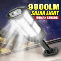 9900LM Luci solari a LED Lampada solare per esterni con sensore di movimento 3 modalità Impermeabile IP65 Luce solare da giardino Lanterna da giardino