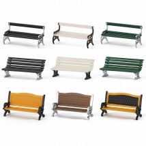 Evemodel 12pcs HO Scale 1/87 Garden Park Benches Street Platform Station Seats Chairs for Model Trains Scenery