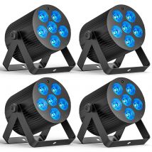 U'King 4PCS 60W LED Flache Par Licht 6x6W RGBWA UV 6in1 LED Par Licht DMX512 Fernbedienung Bühne Licht DJ Beleuchtung Ausrüstung