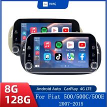 HMG Android 15 Auto Radio para FIAT 500 Abarth 2007 2008 2009-2015 Pantalla Multimedia Estéreo GPS Inalámbrico CarPlay Android Auto 8"