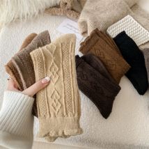 Warm Socks For Women New Solid Color Thick Autumn Winter Casual Wool Socks Female High Quality Cute Frilly Fashion Comfort Socks