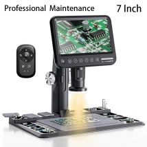 1600X Digital Microscope 7 Inch IPS Touch Screen 12MP Electronic Video Microscopes 28 LEDs Professional Maintenance Microscope