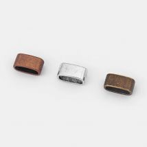 10Pcs Hammered Double Holes Slide Spacer Beads For 5mm Round Leather Cord Bracelet Necklace Jewelry Making Findings