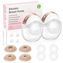 Freihändige Milchpumpe, 3 Modi und 12 Stufen, elektrische Milchpumpe, schmerzfreier BPA-freier Milchsammler mit 17/19/21/24 mm Flansch