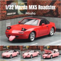 1/32 Mazda MX-5 Miniatura Diecast Miata RoadSter Giocattolo Modello di Auto Suono e Luce Porte Apribile Collezione Regalo per I Bambini Ragazzo Capretto