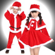 Kinder Baby Weihnachten Cosplay Kostüme Santa Claus Cos Kinder Weihnachten Anzug Mädchen Hut + Mantel + Rock Anzug Junge Hut + Top + Hosen + Gürtel Outfit