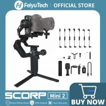 FeiyuTech SCORP Mini 2 Gimbal de Mano de 3 Ejes para Cámara sin Espejo, Cámara de Acción y Smartphone con Seguimiento AI y Luz de Relleno Magnética, Carga de 1,2 kg