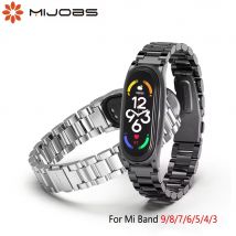 Metalowy pasek do Mi Band 9 8 7 6 5 4 Bransoletka ze stali nierdzewnej do Xiao mi Mi Band 9 Pasek do