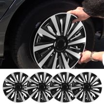Coprimozzo ruota da 4 pezzi da 15 pollici Protezione completa Look elegante Coprimozzo universale per cerchioni ABS per qualsiasi ruota in acciaio da 15 pollici