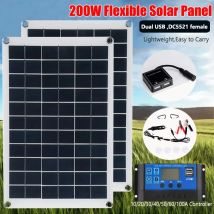 200W Solar Panel Kit 18V Solar Cell With 10A-100A Controller Dual USB Port Solar Charger Power Bank for Mobile Phone Camping
