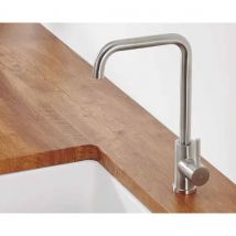 GME Noah Grifo monomando de cocina redondo con un acabado en acero inoxidable de 210 mm 3184