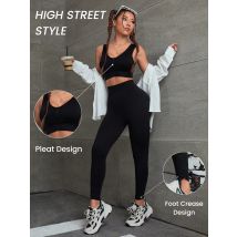 Damen Outdoor Yoga Übungsset Hohe Taille Hüftheben Fitnesshose Schnell trocknender atmungsaktiver BH für Frauen Yoga Set