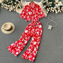 Frauen Sommer Mode koreanische zweiteilige Anzüge Kurzarm kurzes Top weites Bein lange Hosen Streetwear Damen Anzüge zweiteilige Sets