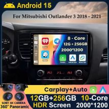 Android 15 CarPlay Auto Auto Radio Für Mitsubishi Outlander 3 III GF0W GG0W 2018 2019 2020 2021 Multimidia Video Player stereo 4G