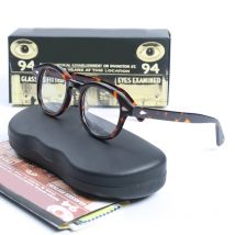 Montatura per occhiali da uomo stile Johnny Depp, lenti trasparenti, design di marca, occhiali da computer, rotondi, vintage.