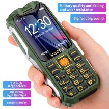 Q8 GSM 2G teléfono móvil resistente batería grande linterna doble pantalla HD de 2,4 pulgadas doble Sim botón grande teléfono móvil barato para personas mayores