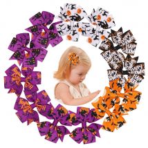12 Stücke Halloween Party Haarbögen Haarspangen Zarte Kürbis Fledermaus Hexe Druck Haarnadeln Thriller Element Kinder Haarschmuck