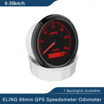 ELING 85 mm Auto-GPS-Tachometer, 0–60 km/h, 0–200 km/h, 0–30 MPH, 0–120 km/h, 0–160 MPH, Kilometerzähler mit 7-Farben-Hintergrundbeleuchtung für Bootsmotorräder
