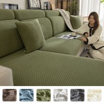 Neuer Jacquard-Kissenbezug, Sofakissen, Möbelschutz für Sofa, Sitz, Sofa, Schonbezug, Sofabezug, weiche Flexibilität
