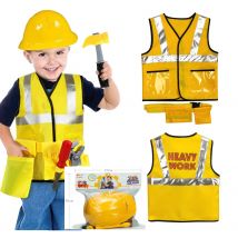Junge Mädchen Party Spiel Geschenk Bauarbeiter Cosplay Kostüme Hut Kit Rollenspiel Spielzeug Set Karriere Kostüme Schwerer Arbeiter Dress Up