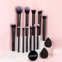 12 stücke profession elle Make-up Pinsel Set mit Puder pinsel, Rouge Pinsel, Concealer Pinsel, 1pc Make-up Puff & 2 stücke Schönheit Schwamm Blende