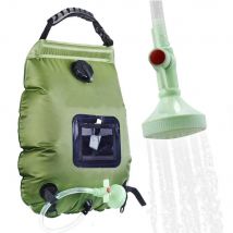 Solar-Duschtasche, 20 l, für den Außenbereich, Solarheizung, Premium-Camping-Duschtasche, Warmwassertemperatur 45 ° C mit abnehmbarem Schlauch-Duschkopf