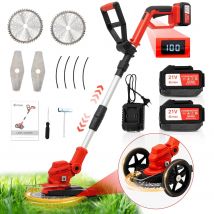 Tagliatrice a spazzole elettriche a batteria da 21 V, manico telescopico 3 tipi di lame, applicabile al taglio del giardino