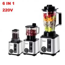 220 V – 3 l 6-in-1-Mixer, Edelstahl, großes Fassungsvermögen, geschnittenes Gemüse und Schnitzel, Eisbrecher, Salatwolf, Fleischwolf, Entsafter