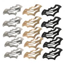 5 szt. Klipsy do włosów w stylu Halloween, jednolite kolory, ze stopu, nietoperze, nowe, kreatywne i proste klipsy, modna ozdoba do włosów dla kobiet.