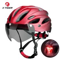 Kask rower dla dorosłych X-TIGER z tylne światło LED podwójny tryb gogle kask rowerowy pasuje do