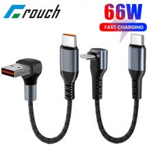 Crouch 90 Degree Krótki kabel USB typu C do typu C 6A 66W Szybkie ładowanie 25CM 50CM Power Bank Kabel USB C do iphone Huawei Xiaomi