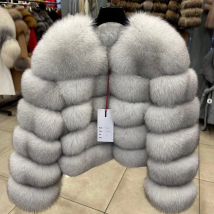 QUEENTINACappotto di Pelliccia di Volpe Vera Invernale da Donna Nuova Moda Peloso 2025 Pelle e Cuoio Abbigliamento Bianco Naturale Novità in Cappotti e Giacche