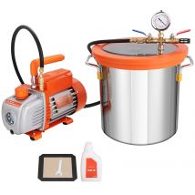 SucceBuy 3GAL/5GAL Vakuumkammer und 3,5 CFM-Pumpen-Set, Deckel aus gehärtetem Glas, Vakuum-Entgasungskammer-Set zur Stabilisierung von Epoxien aus Holz