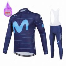 Neue 2025, Fahrrad-Winter-Radsportbekleidung, Movistar Langarm-Kleidung, Reittrikot-Set, MTB, Thermo-Fleece, Maillot Ropa Ciclismo