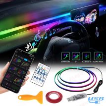 Auto Umgebungslichter Universal LED Symphony RGB Atmosphäre Lampe 64 Farben Acryl Streifen APP Fernbedienung für Tesla Modell 3 Y S X