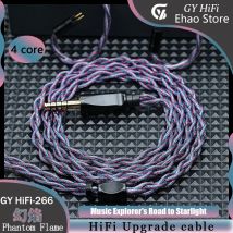 GY HiFi-266 Phantom Flame High Purity UPOCC Earphone Upgrade Cable for 4.4mm 2pin 0.78/MMCX/N5005/IE900 for Davinci Klanar 4U