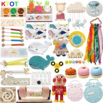 NOWA Tablica zajęta Montessori Wczesne zabawki edukacyjne Szkolenie poznawcze Umiejętności niemowląt Nauka Drewniana gra Busyboard DIY Akcesoria