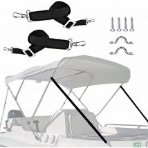 Wetterfeste Bimini-Boots-Markisengurte, Marine-Gurtband, verstellbar mit Schlaufe, Karabinerhaken aus Edelstahl für Baldachin, Kanu