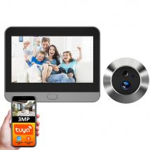 Tuya Smart 3MP 140 ° szeroki kąt widzenia Mini cyfrowy wizjer z wizjerem WiFi IR wykrywanie PIR dzwonek do drzwi kamera drzwiowa Alexa Google