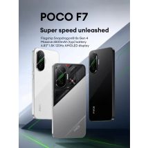 POCO F7 12+512GB Global Version 6.83" 1.5K 120Hz AMOLED Display Flagship Snapdragon® 8s Gen 4 WIFI 7 50MP Camera 6500mAh 90W NFC