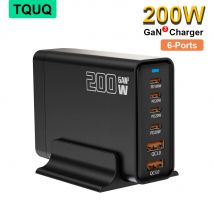 Blocco caricabatterie USB C da 200W, stazione di ricarica rapida GaN a 6 porte, adattatore per Laptop PD 100W per MacBook Pro/Air Steam Deck iPhone Samsung