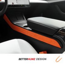 For Tesla Model 3 2018-2023 Model Y 2019-2024 Made of Alcantara Center Console Side Trim Strips Sticker Car Interior Accessories