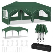 WOLTU Gazebo de pabellón plegable ajustable de 3x6m con 6 paredes laterales, tienda de campaña impermeable con protección UV y bolsa de transporte para Picnic