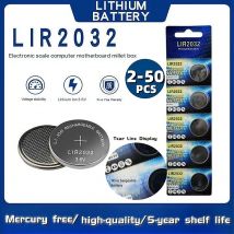 2–50 Stück LIR2032 praktisch wiederaufladbare Batterie 2032 Lithium-Aufladung kann 3,6 V 40 mAh CR2032 für Uhren-Münzbatterie ersetzen